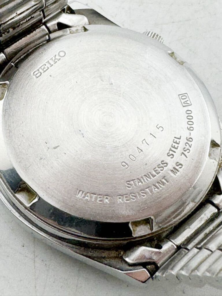 SEIKO セイコー ５ デイデイト メンズ時計 自動巻き 7S26-6000 稼働品【k3414】の画像3