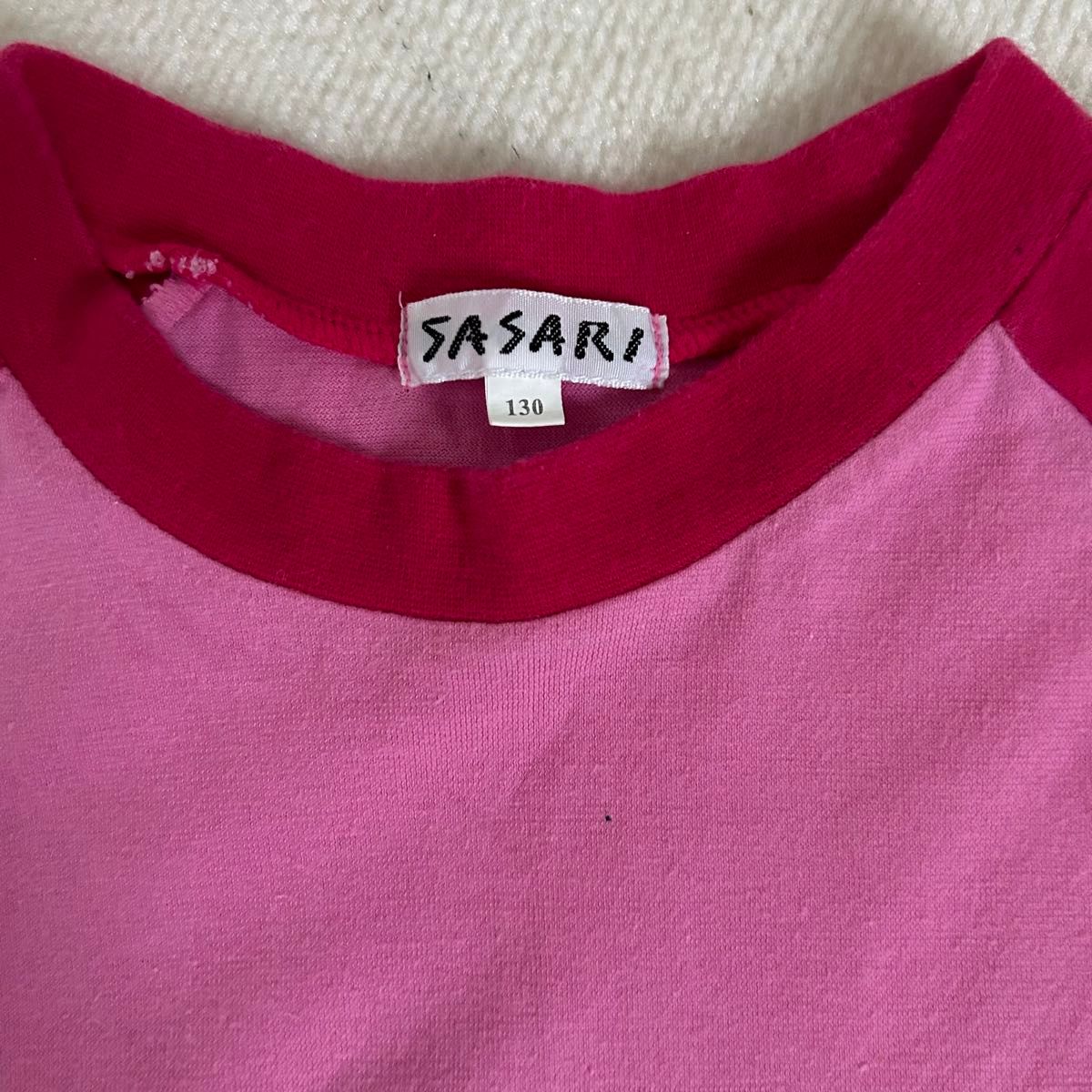 子供服 130cm 女の子 半袖Tシャツ トップス  ピンク クマとソフトクリーム 半袖 Tシャツ コットン プリントTシャツ
