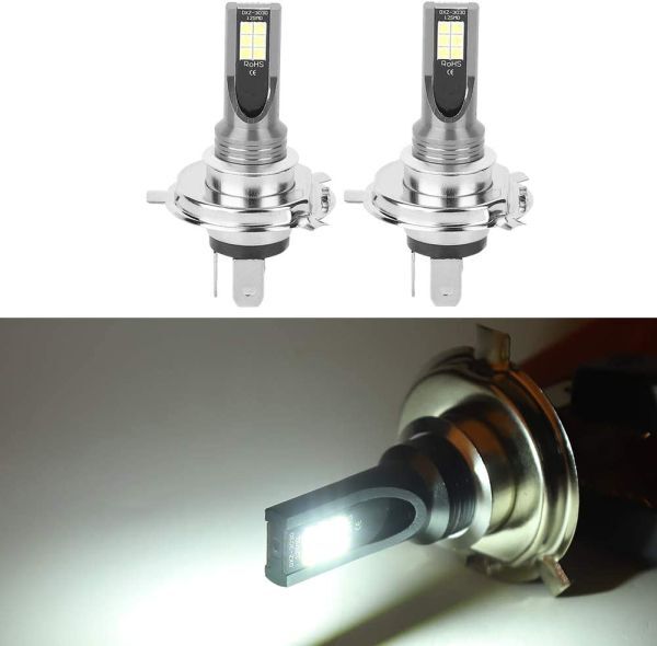 H4 LED バルブ ヘッドライト フォグランプ ホワイト 白 2個セット 爆光 80W 1860 LEDヘッドライト 1860 CSPチップ搭載 無極性 全面発光_画像2