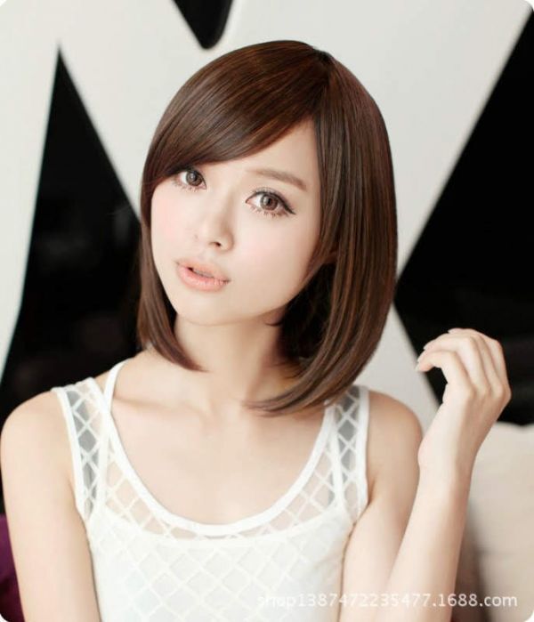 sa... Short Bob wig full wig dark brown with special favor nature medical care for wig soft Short high quality heat-resisting wig