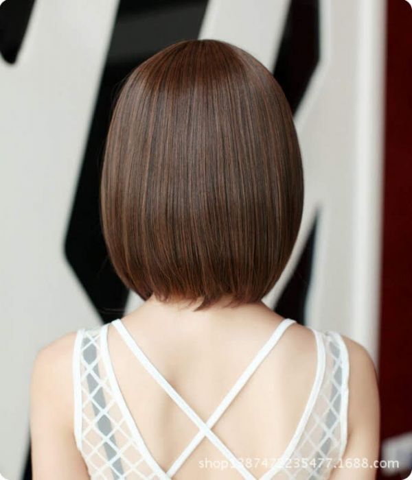 sa... Short Bob wig full wig dark brown with special favor nature medical care for wig soft Short high quality heat-resisting wig