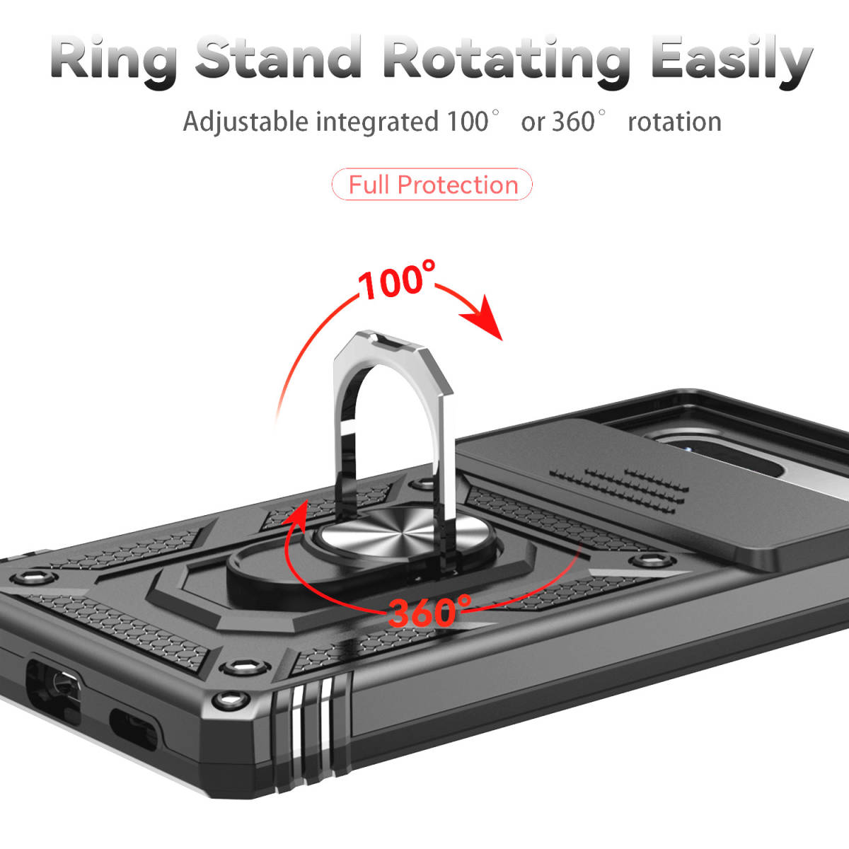 G在庫処分 黒 Google Pixel 8 ケース 本体 カバー 指リング 画面 保護 守る グーグル ピクセル 米軍 衝撃 頑丈 スタンド ホルダー 最強_画像6