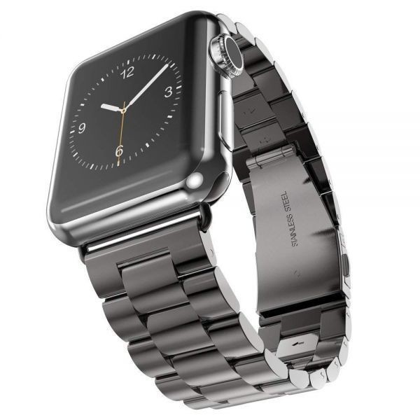 Apple Watch バンド 40mmと38mm 両方対応★アップルウォッチ ベルト 40ミリ 38ミリ 金属 ステンレス ベルト 時計 バンド 黒 ブラック 人気の画像1