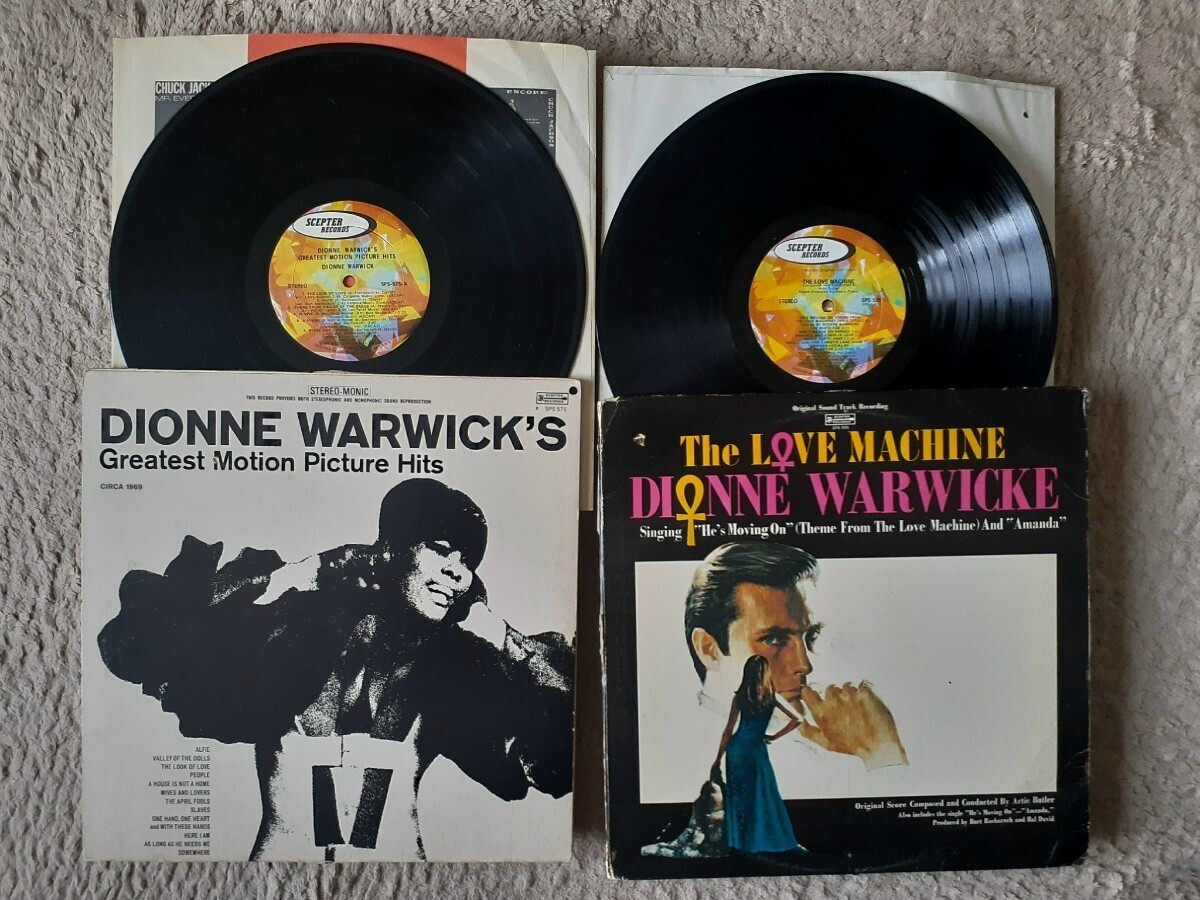 〈ヴォーカル/ソウル〉Dionne Warwick ディオンヌ ワーウィック２点(scepter)★US盤オリジナルGF①Motion Picture Hits②The Love Machine_ワーウィックの米セプター盤を２点セットで