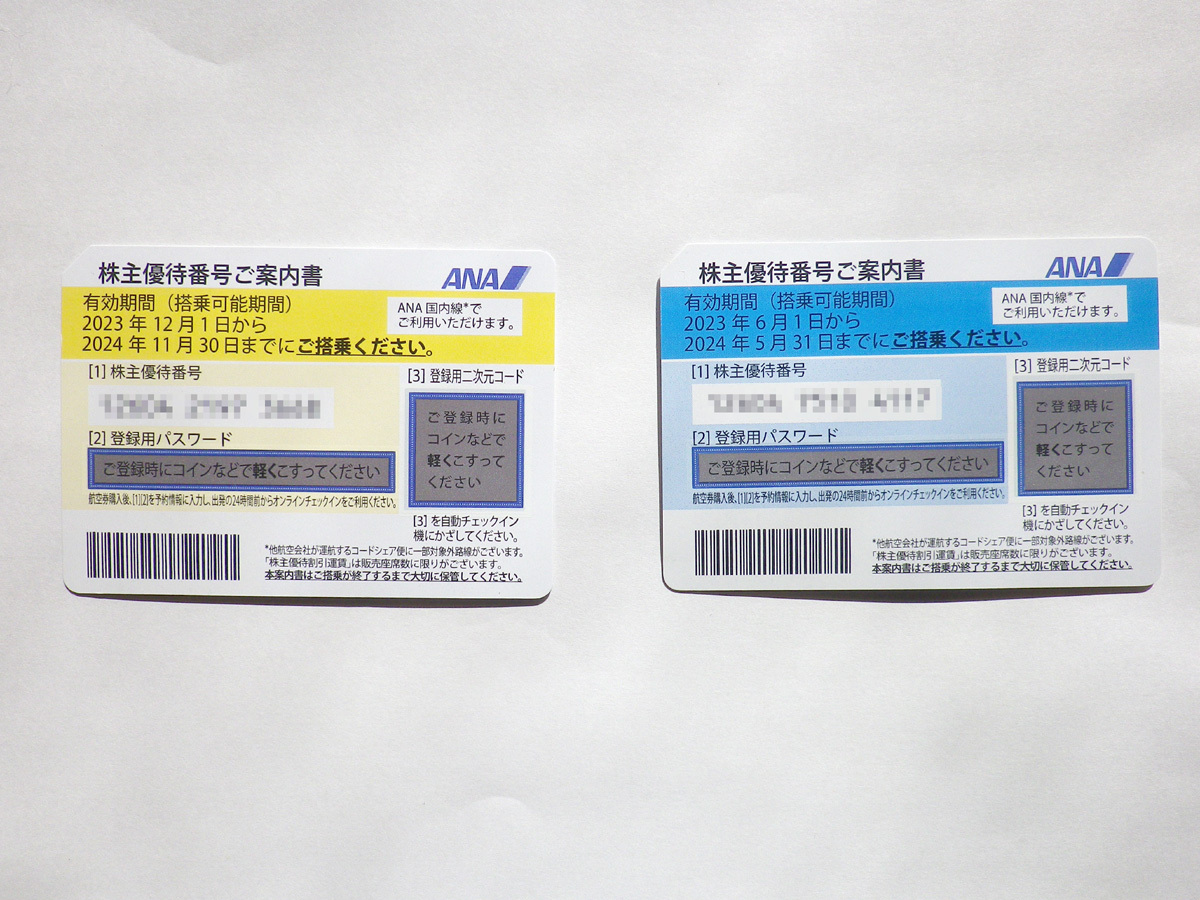 ANA 全日空　株主優待券　２枚　2024年5月31日まで１枚、11月30日まで１枚　※番号を取引ナビでお知らせ_画像1