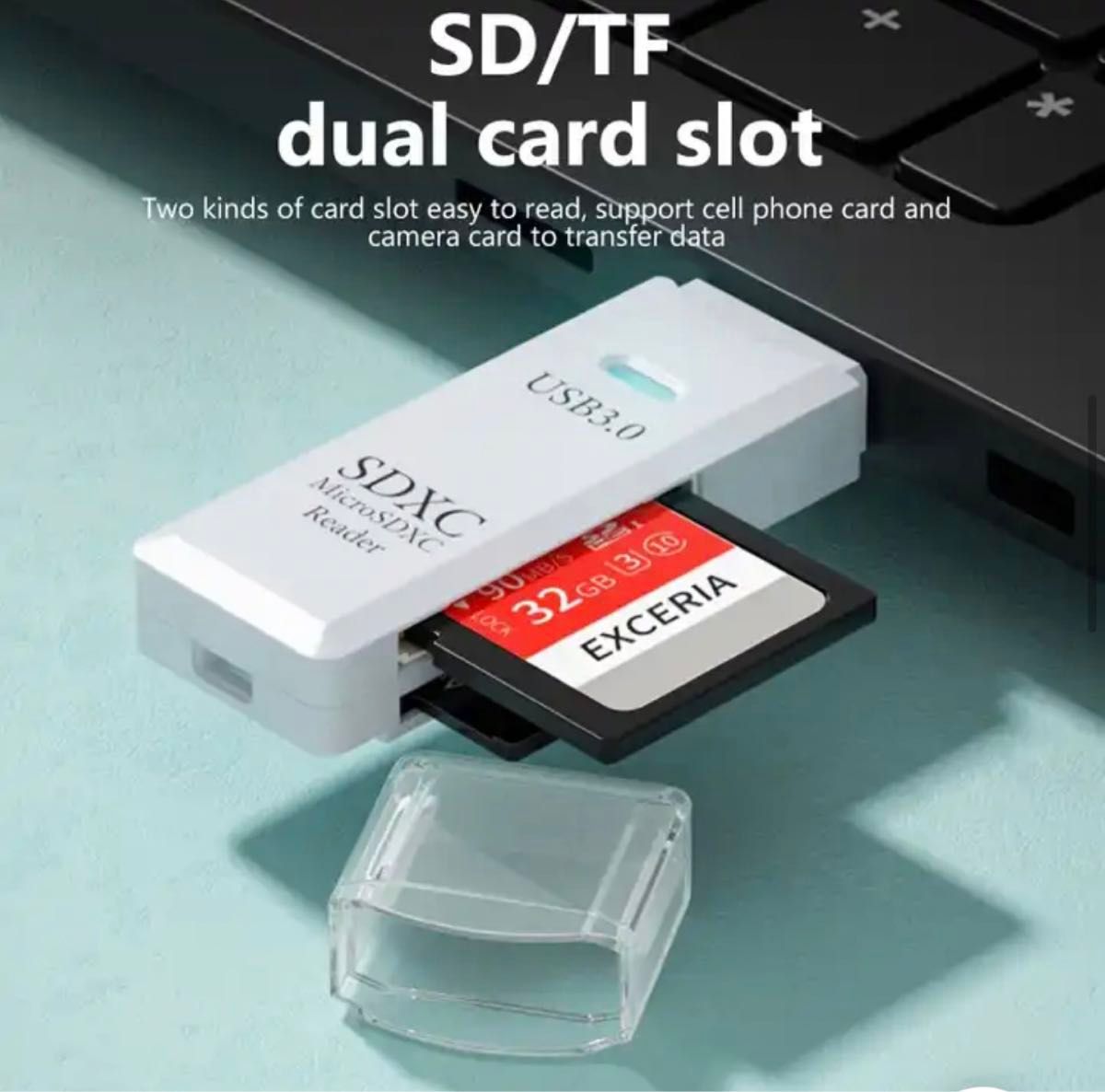 【新品】USB3.0 カードリーダー メモリ micro SD SDカード  黒