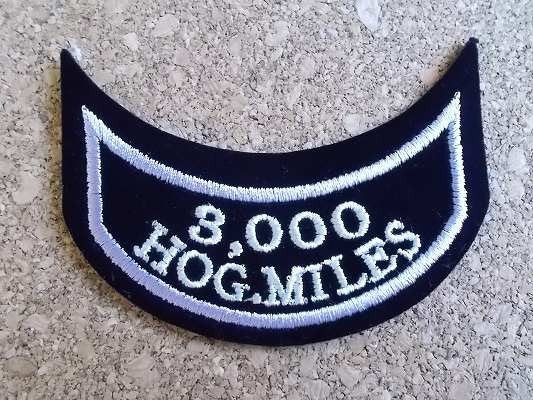 ハーレーダビッドソン オーナーズグループ マイレージ HOG 3000 miles harley davidson 日本 鷹 刺繍 ワッペン /アメリカ パッチMCベスト_画像1