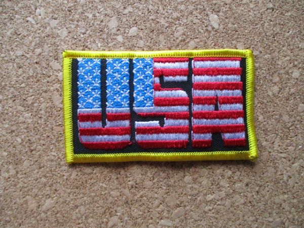 70s 米国USAアメリカ ワッペン/星条旗ビンテージ刺繍U.S.A.国旗PATCHサバゲー米軍ミリタリー旅行スーベニア観光フラッグUSA土産パッチ D7_画像1