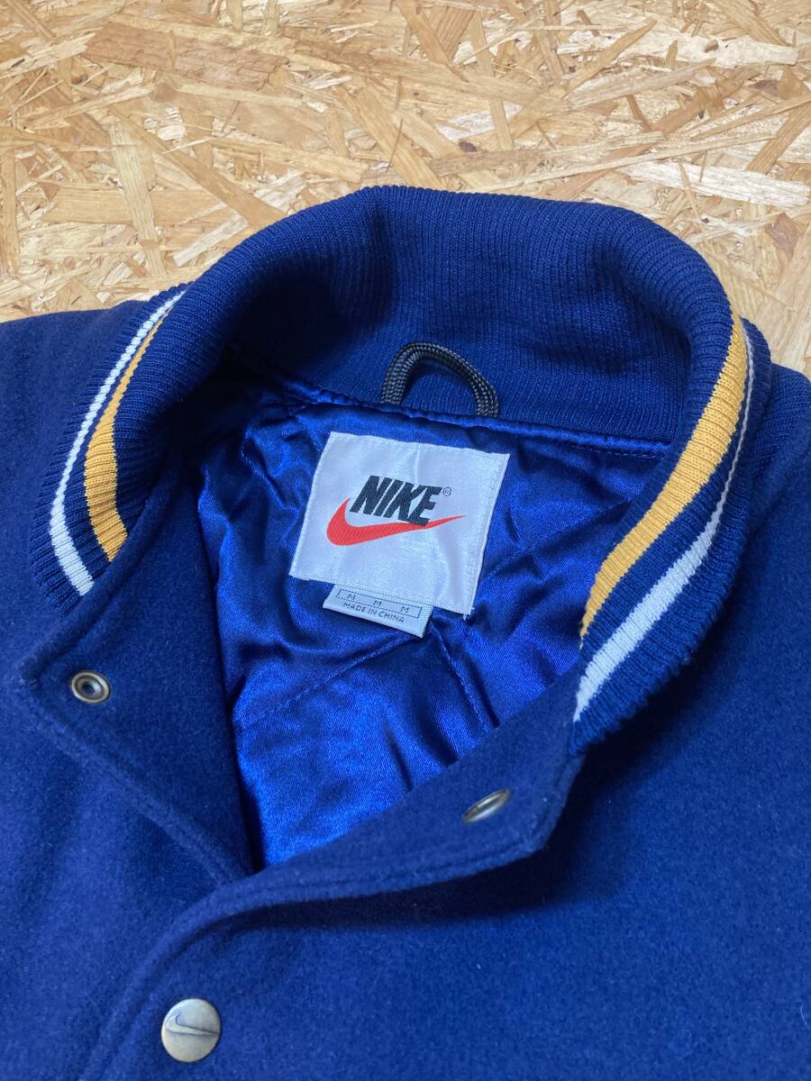 【NIKE ナイキ】90s 90年代 H7 SSL(AD) ビッグスウォッシュ 袖レザー スタジャン アワードジャケット size M