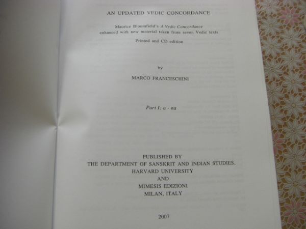 洋書 An updated Vedic concordance : Maurice Bloomfield's A Vedic concordance2冊揃 モーリス・ブルームフィールド ヴェーダ語の一致C2の画像5