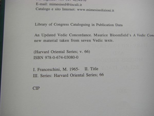 洋書 An updated Vedic concordance : Maurice Bloomfield's A Vedic concordance2冊揃 モーリス・ブルームフィールド ヴェーダ語の一致C2の画像7
