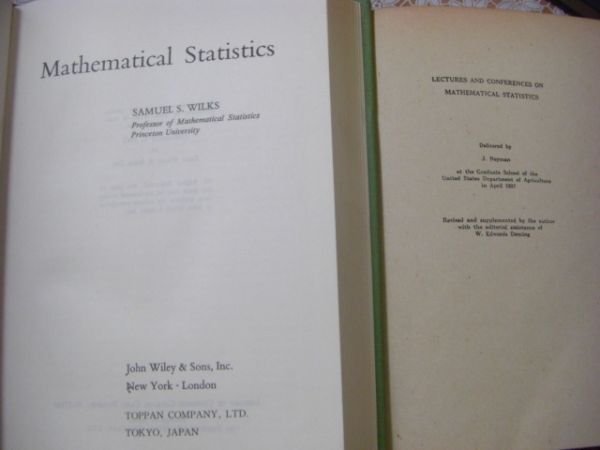 洋書 数理統計学 10冊 Mathematical Statistics、Elements of Mathematical Statistics、Samuel S. Wilks、John E. Freund D30の画像5