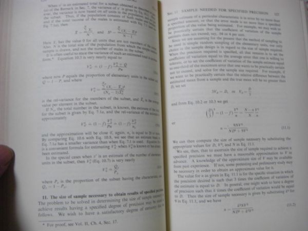 洋書 Sample survey methods and theory 全2冊揃 標本調査の方法と理論 Morris H. Hansen D1の画像6