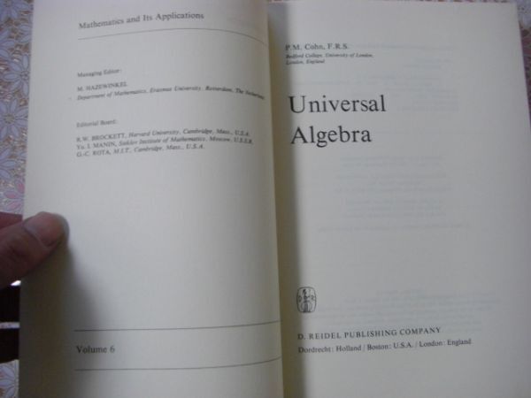  mathematics foreign book Universal algebra by P.M. Cohn.. fee mathematics J16