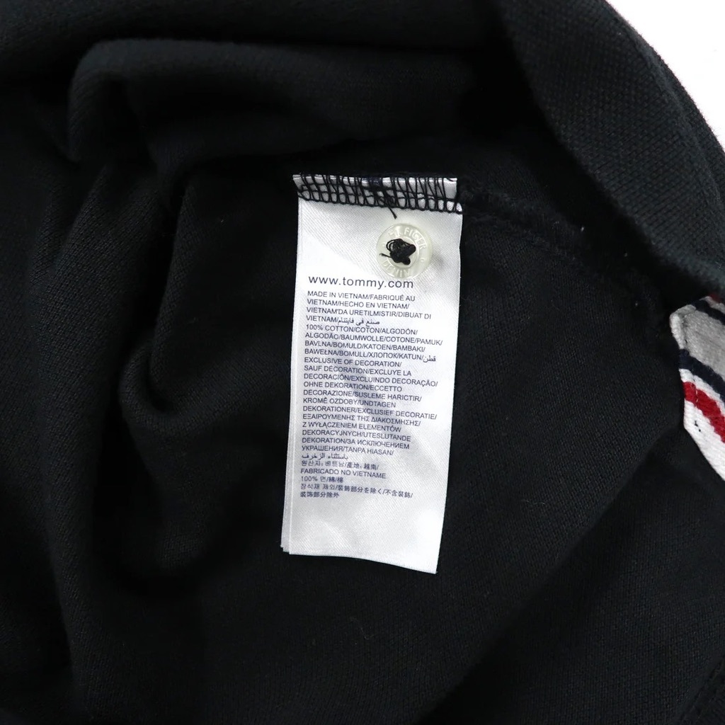 HILFIGER DENIM ポロシャツ S ブラック コットン AMERICAN BRAND_画像6
