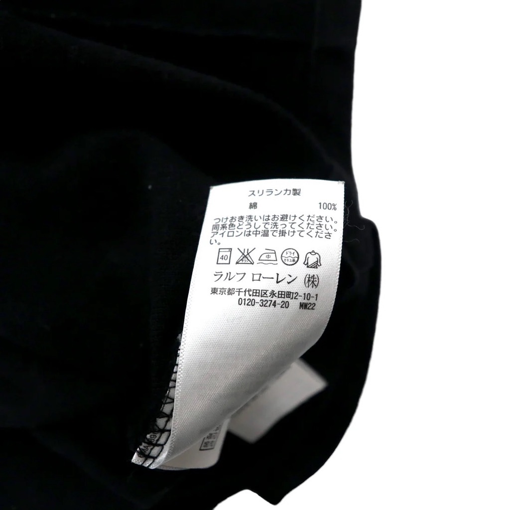 POLO RALPH LAUREN ポロシャツ 175 ブラック コットン CUSTOM FIT スモールポニー刺繍_画像7