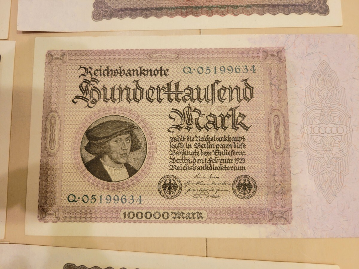 ドイツ ワイマール紙幣 100000マルク 外国紙幣 未使用 連番 18枚 新券 獨逸 馬克_1枚アップ