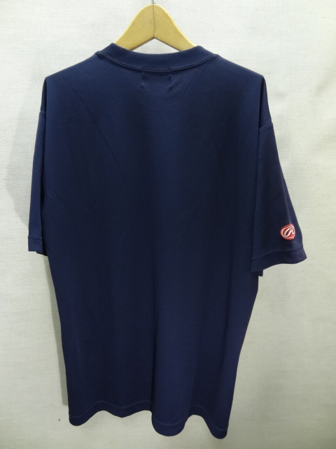 全国送料無料 ローリングス Rawlings アシックス製 メンズ ポリエステル100% 紺色 半袖 野球 スポーツ メッシュ Tシャツ M