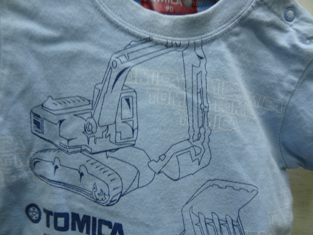 全国送料無料 トミカ TOMICA 働く車 子供服キッズベビー男の子 半袖 水色 Tシャツ 90_画像5