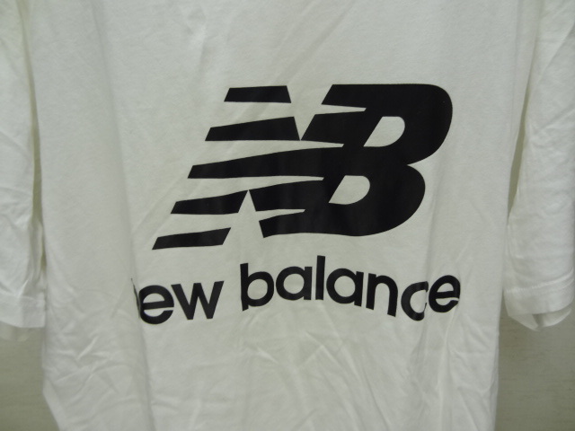 全国送料無料 ニューバランス new balance メンズ 綿100% 白色 半袖 スポーツ Tシャツ M（JPN L）_画像4