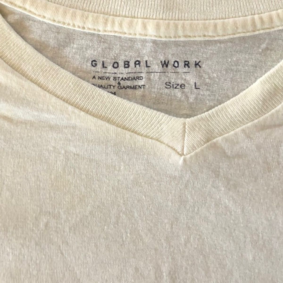 グローバルワーク半袖TシャツトップスメンズLサイズ胸ポケット綿100%