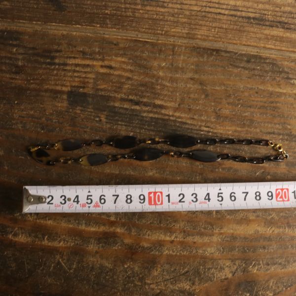 本べっ甲 小判型 ネックレス 鼈甲 約40cm アクセサリー_画像3