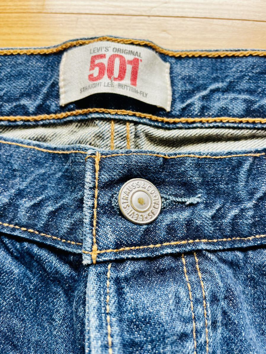 Levis リーバイス 501 ハーフパンツ W36 ヒゲ USED加工 デニム ボタンフライ ショートパンツ デニムパンツ ジーンズ 