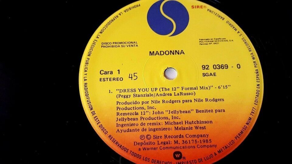MADONNA　マドンナ　Dress You Up　スペイン盤 貴重盤 12” シングル レコード_画像4