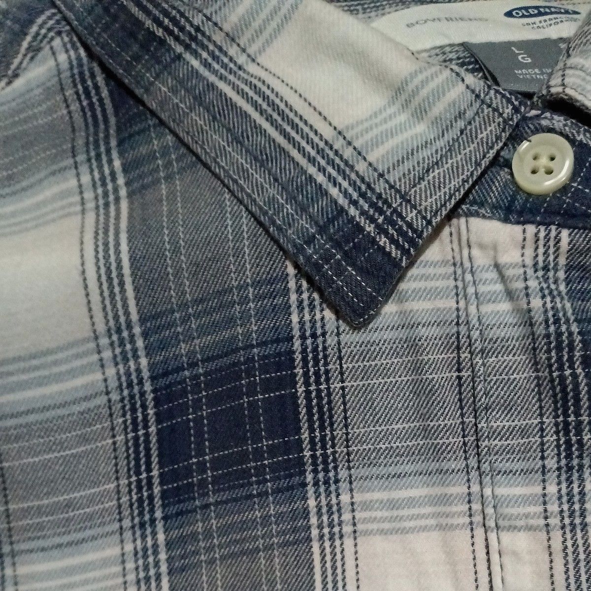 オールドネイビー　長袖　チェックシャツ　メンズ　チェック柄　LGサイズ春　Lサイズ　大きめ 古着　コットン100%　綿　アウター