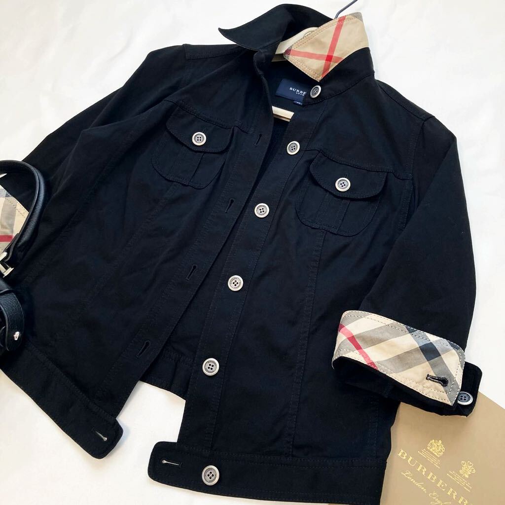 ★大きいサイズ★バーバリー★BURBERRY 40.42.44/11-13号/L-XL メガチェックコンビ☆シルキージャージーサマージャケット 通勤 フォーマル_画像4