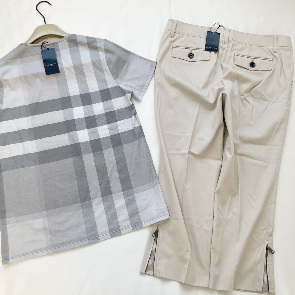 ★大きいサイズ★新品タグ付★バーバリー BURBERRY 40-42/11号/L シャドーチェックカットソーTシャツ&ストレッチパンツスーツ 通勤ビジネス_画像9