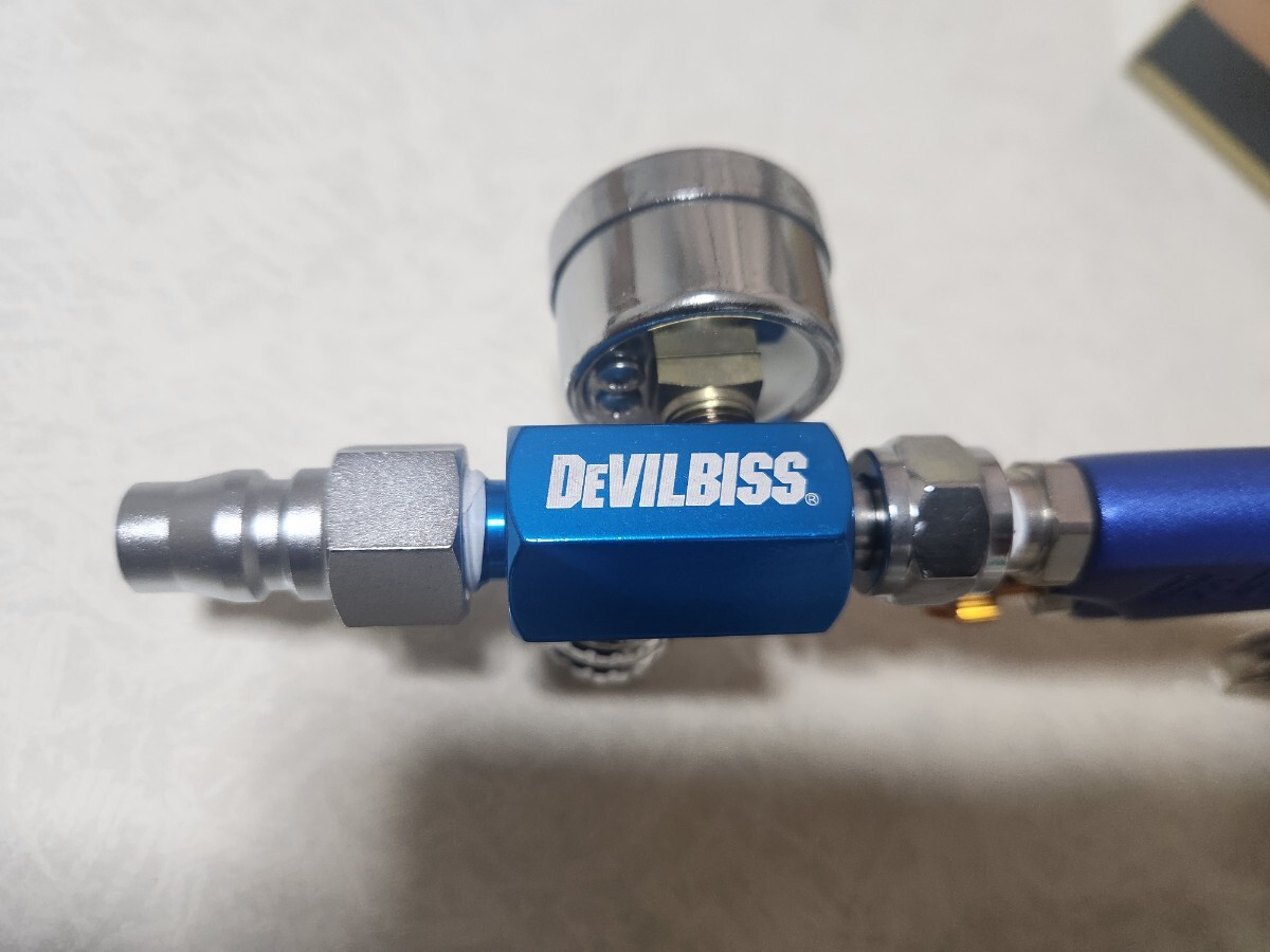 新品未使用　DEVILBISS デビルビス　DEMI 2 限定カラー　口径0.8 DEMI II-DL8-08-G-A0 即決時希少カラーのレギュレーター付_画像4