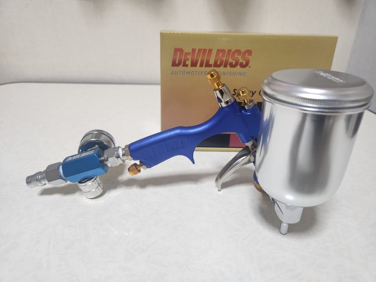 新品未使用　DEVILBISS デビルビス　DEMI 2 限定カラー　口径0.8 DEMI II-DL8-08-G-A0 即決時希少カラーのレギュレーター付_画像3