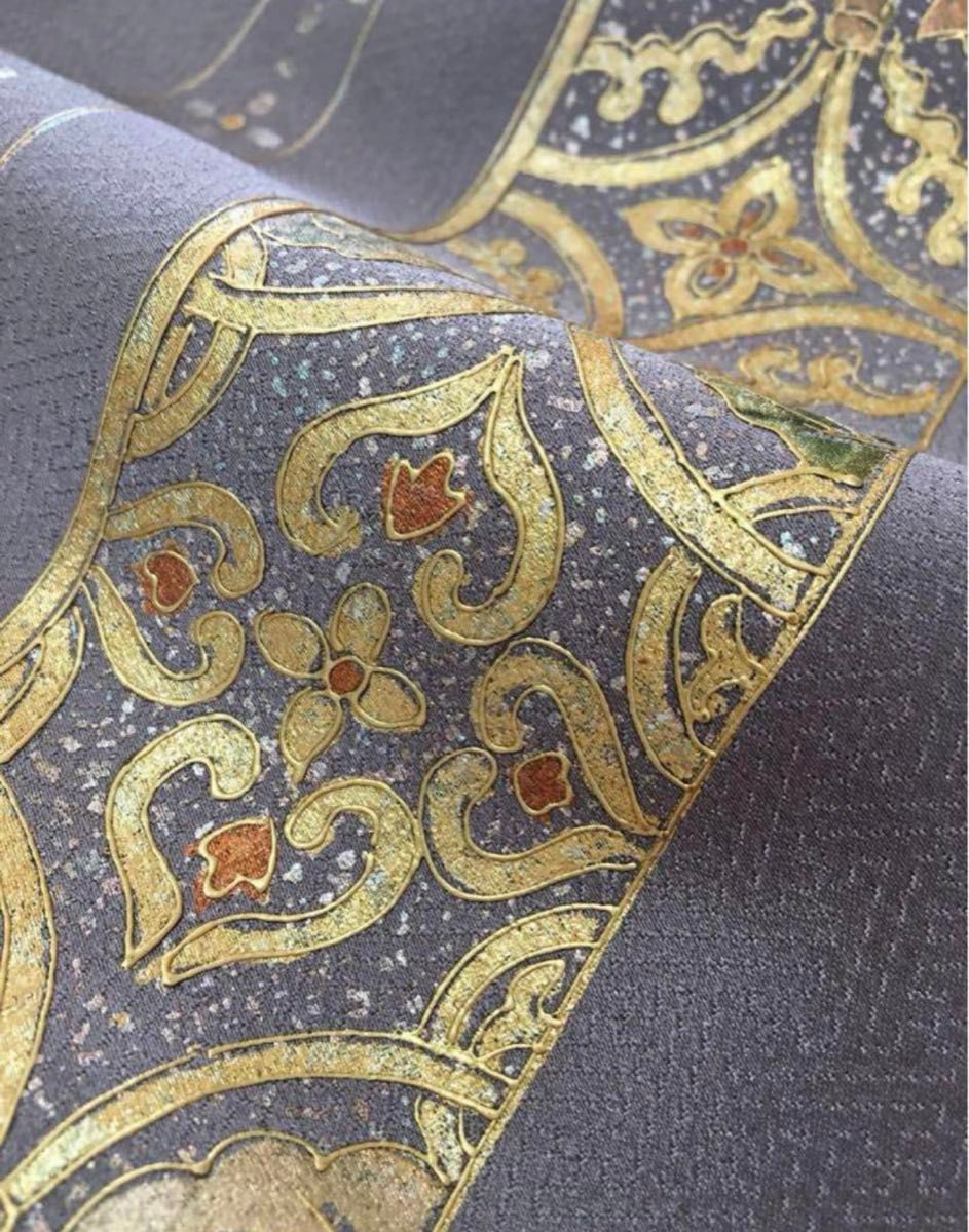 近代の逸品　豪華色留袖　正絹　一つ紋　裄長め