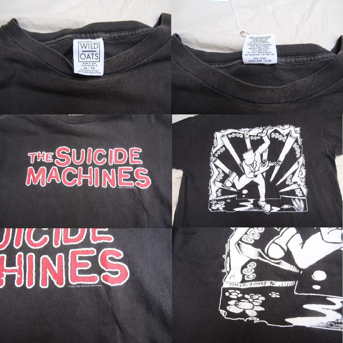 80s 90s VINTAGE ヴィンテージ USED 古着 Wildots S/S Music Band Tee 半袖ミュージックバンドTシャツ The Suicide Machines XL USA製 墨黒_画像3