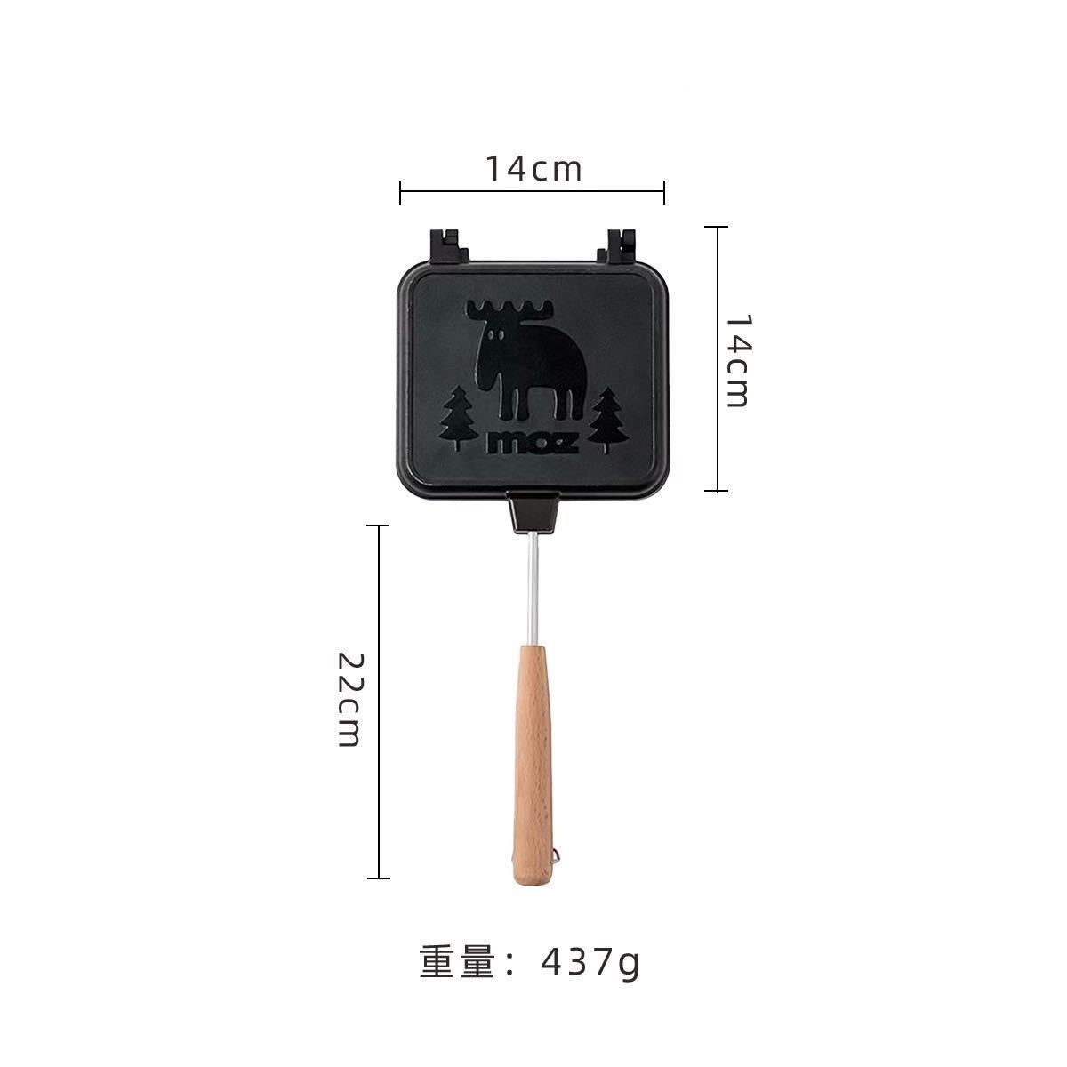 ホットサンドメーカー 直火 シングル アウトドア クッカー ソロキャンプ 調理器具 くっつかない フッ素加工 折りたたみ ガス火対応_画像4