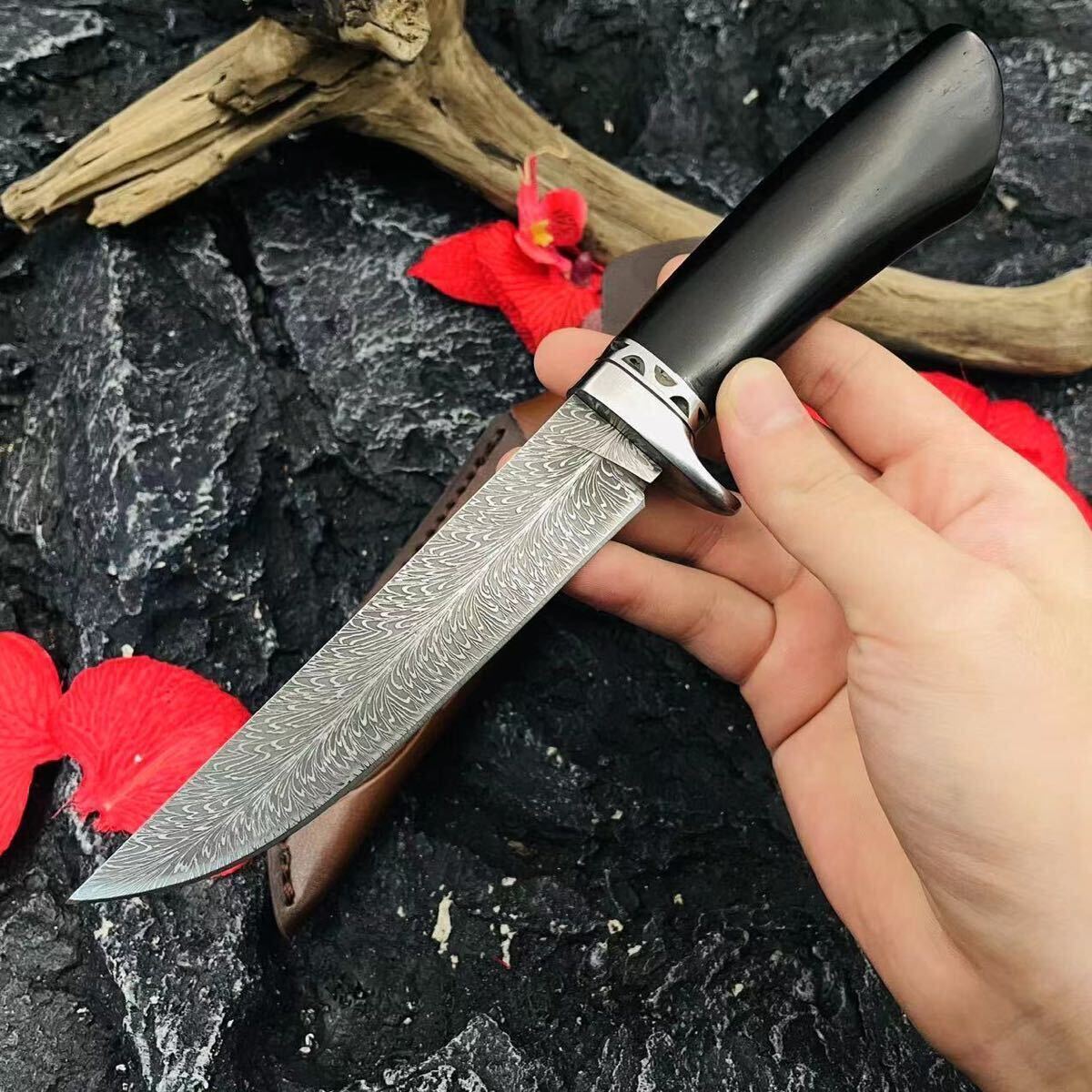  Survival нож поле альпинизм сталь производства уличный кожа ножны есть супер высокое качество черное дерево ножны 
