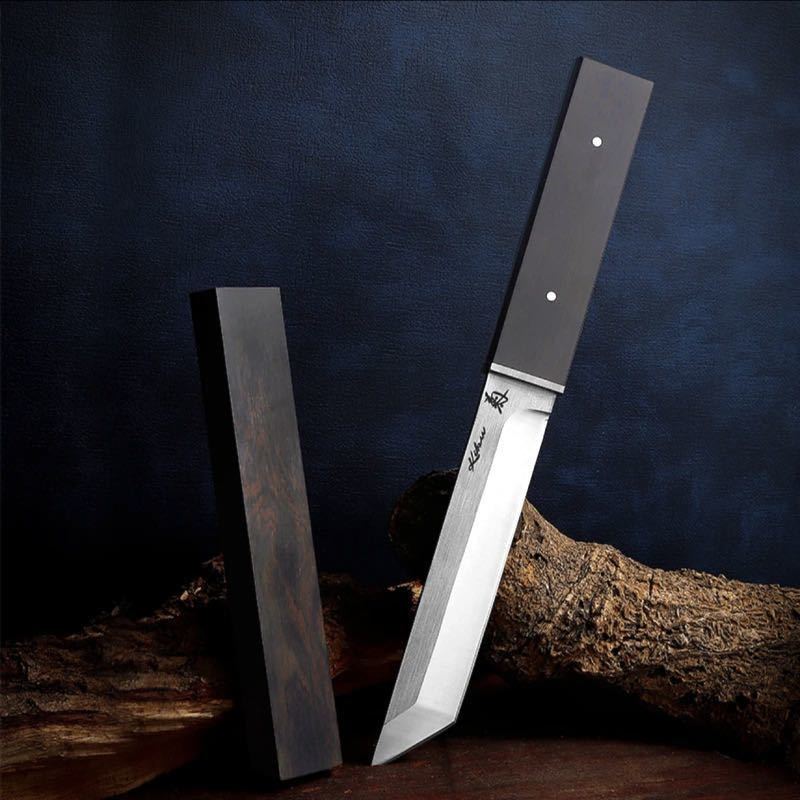 和風ナイフコレクション 菊小刀 日本刀型 短刀 シースナイフ バトニング フルタング キャンプ ブッシュクラフトの画像2
