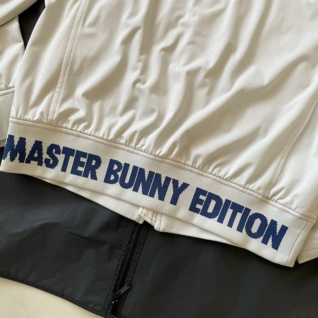 Lサイズ/size5★ マスターバニー MASTER BUNNY EDITION ゴルフウェア ジャケット ブルゾン ジャージ 収納フード ロゴ刺繍 アイボリーの画像3