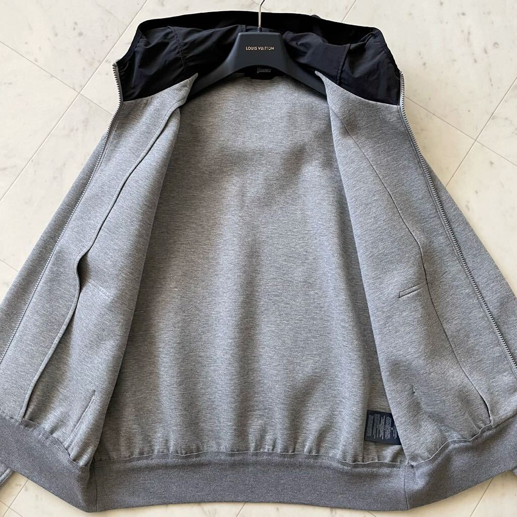 unused class /XL size * hell noHERNO W Zip Parker jacket sweat blouson size52 hood Logo Logo plate feeling of luxury * gray 