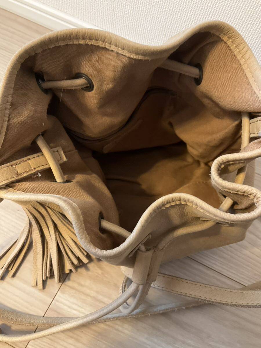【TRES】トレ ドロストリングバッグ 本革 巾着バッグ ショルダーバッグ