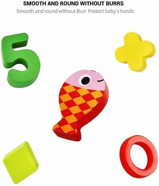 釣り遊び 数字 積み木 子供　玩具　色認知 木製パズル 知育　モンテッソーリ_画像7