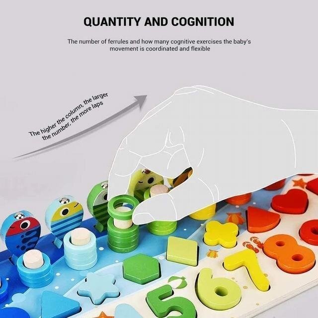 釣り遊び 数字 積み木 子供　玩具　色認知 木製パズル 知育　モンテッソーリ_画像6