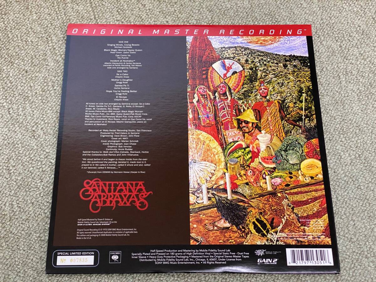 MFSL Santana Abraxas（Mobile Fidelity Sound Lab MFSL 1-305） 180g 重量盤 LP 超レア 極美盤！！_画像2