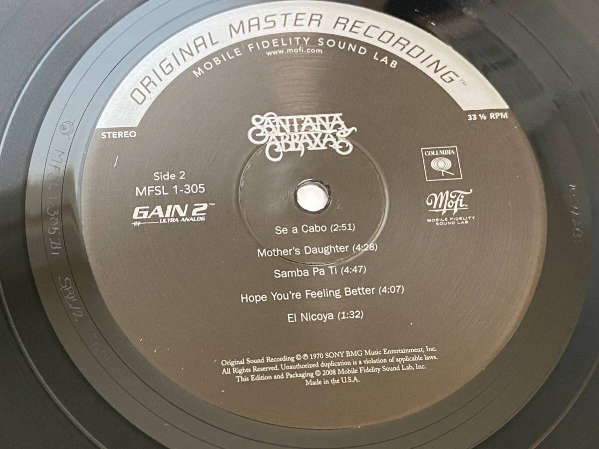 MFSL Santana Abraxas（Mobile Fidelity Sound Lab MFSL 1-305） 180g 重量盤 LP 超レア 極美盤！！の画像9