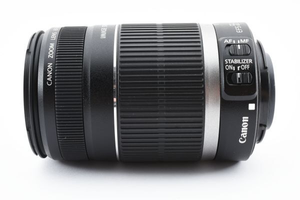 完動美品 Canon Zoom Lens EF-S 55-250mm F4-5.6 IS + ET-60 フード付 手ブレ補正 望遠 ズームレンズ / キヤノン EF Mount APS-C #3152の画像6