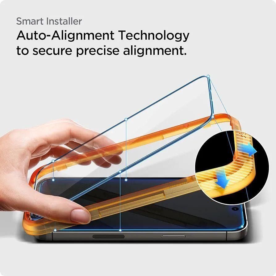 Spigen AlignMaster 全面保護 ガラスフィルム iPhone14 Pro ガイド枠 iPhone14Pro 2枚入