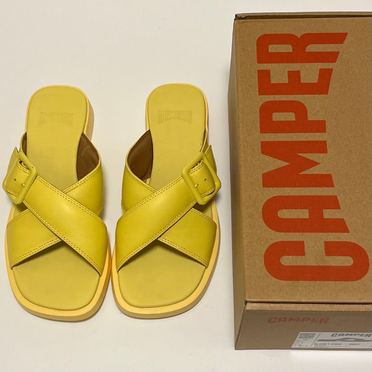 新品 Camper Dana カンペール レザーサンダル ダナ イエロー