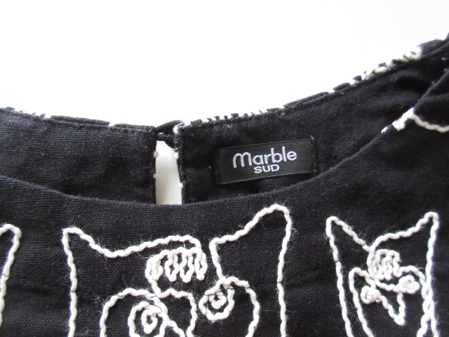 marble SUD / マーブルシュッド Cord Owl LilフレアOP BLACK / 刺繍 ワンピース プルオーバー_画像6