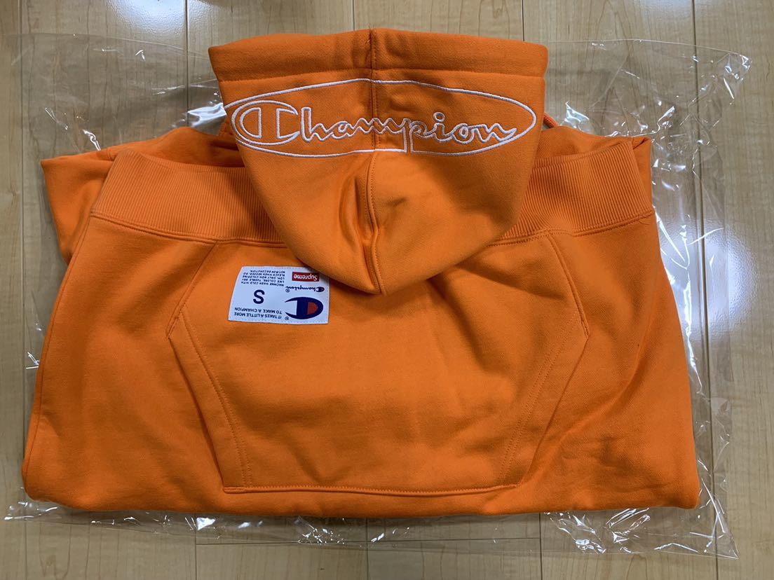 Supreme × Champion 19SS Week11 Outline Hooded Sweatshirt Orange Small オンライン購入 国内正規品 納品書タグ付 Sサイズ チャンピオン